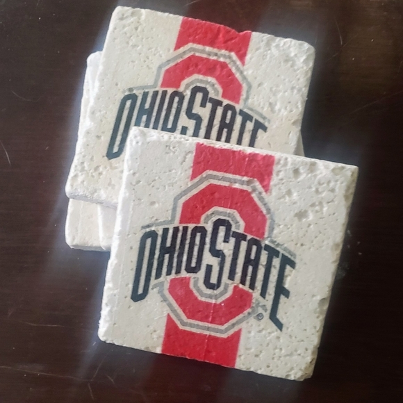 Ohio State NCAA Hand Crafted Stone Coasters (Set of 4) - Picture 2 of 3